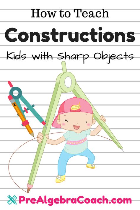 Construction Activity | Geometric Constructions | Pre-Algebra | Compass   How to Teach Constructions - PreAlgebraCoach.com Geometry Constructions, Construction Theme Preschool, High School Math Activities, Construction Activity, Free Math Printables, Free Math Resources, Free Printable Math Worksheets, Geometry Activities, Middle School Math Classroom