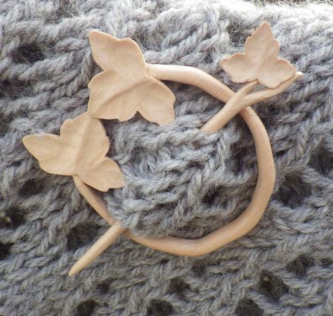 Artis Ignis shawl pin - designed for me Art Sculpture En Bois, Wood Brooch, Wood Pins, Carved Wooden Animals, Wooden Pins, Crafty Hobbies, Wood Jewelery, Carved Wood Signs, Shawl Pin