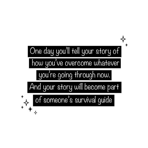 Rebecca Thomas on Instagram: “✨ ‘One day you’ll tell your story of how you’ve overcome whatever you’re going through now. And your story will become part of someone’s…” New Beginning Quotes, Mental Health Advocate, Story Quotes, Tell Your Story, Survival Guide, New Chapter, New Beginnings, Your Story, Best Quotes