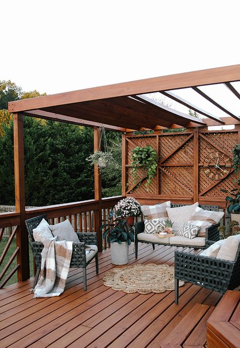 Back Patio Makeover, Easy Patio, Patio Remodel, Deck Makeover, Terrace Garden Design, Back Deck Decorating, Pergola Design, Patio Inspiration, Backyard Pergola