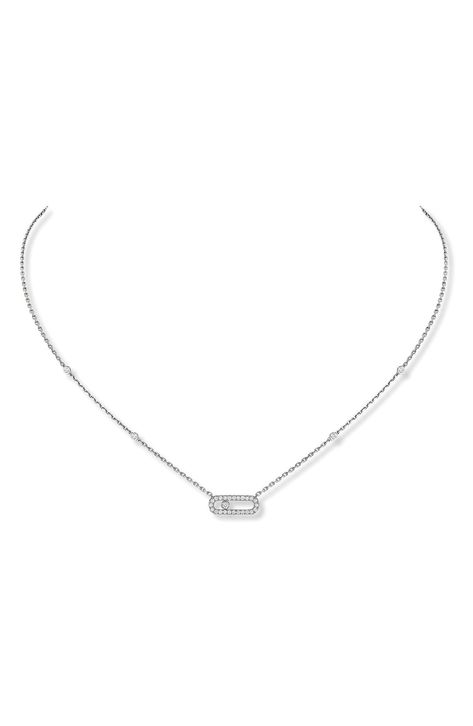 Messika Move Uno Diamond Pendant Necklace available at #Nordstrom Messika Move Uno, Diamond Pendant Necklace, Diamond Pendant, Jewelry Collection, Nordstrom, Pendant Necklace, Pendant