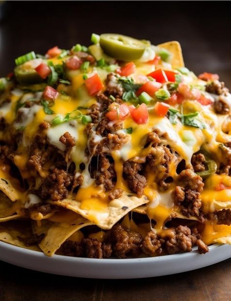 Weight Watchers Beef Nachos Supreme - RecipesClub Beef Nachos Supreme, Nacho Supreme, Nachos Supreme Recipe, Best Nachos, Nachos Recipes, Nachos Recipe Beef, Nacho Recipes, Beef Nachos, Nachos Supreme