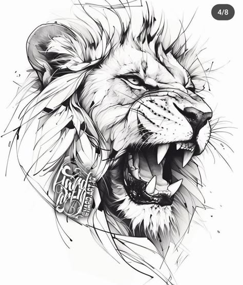 Chest Tattoo Stencils, Lion Art Tattoo, Tier Tattoo, Abstract Lion, Lion Sketch, Lion Head Tattoos, Clock Tattoo Design, Pencil Drawings For Beginners, Full Sleeve Tattoo Design