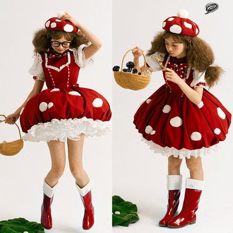 New Release: Nikki Tomorrow 【-Mushroom Wonderland-】 Lolita OP Dress and Its Matching Beret ◆ Shopping Link >>>… | Instagram Nikki Tomorrow, Mushroom Wonderland, Mushroom Outfit, Mushroom Dress, Shopping Link, Op Dress, Autumn Crafts, January 25, New Release