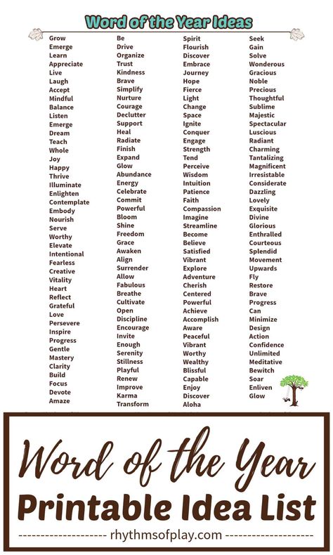 Word of the Year Ideas for 2021 - Download the FREE printable list of motivational and inspirational words to help you choose one little word! The single uplifting positive word that you choose can be used as a mantra or focus point to help stay motivated to reach your goals! Peaceful Words List, One Word Mantras, One Word Encouragement, One Little Word Ideas, Positive One Word Quotes, Word Of The Day Positive, One Word Quotes Powerful, Words For 2023, Word Of The Year 2023