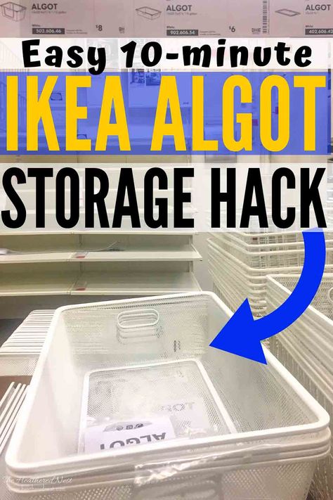 Algot Ikea, Rolling Underbed Storage, Easy Storage Hacks, Ikea Algot, Under Bed Shoe Storage, Ikea Organization Hacks, Storage Hacks Diy, Storage Ikea, Ikea Organization