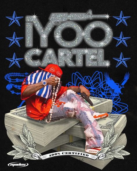 Iyoo Cartel merch design concept ⭐💙 @jeriqthehussla Merch Design, Design Concept, Poster Making, Concept Design, Quick Saves, Design, Art