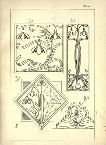 Fleurs Art Nouveau, Art Deco Flowers, Motifs Art Nouveau, Illustration Art Nouveau, Design Art Nouveau, Bijoux Art Nouveau, Motif Art Deco, Artist Pencils, Art Nouveau Illustration