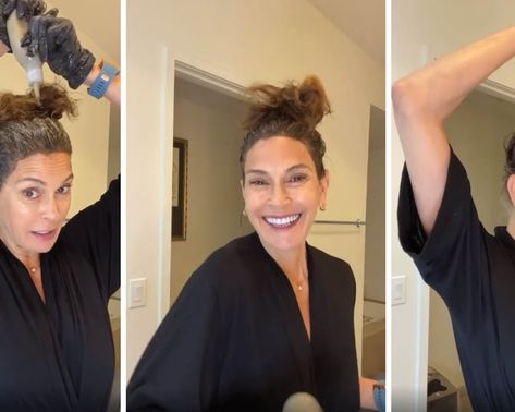 Teri Hatcher is teaching us how to touch up our roots at home, and we’re here for it How To Touch Up Roots At Home, Root Touch Up At Home, Garnier Olia, Clairol Root Touch Up, Madison Reed, Teri Hatcher, Ombre Highlights, Root Touch Up, To Touch