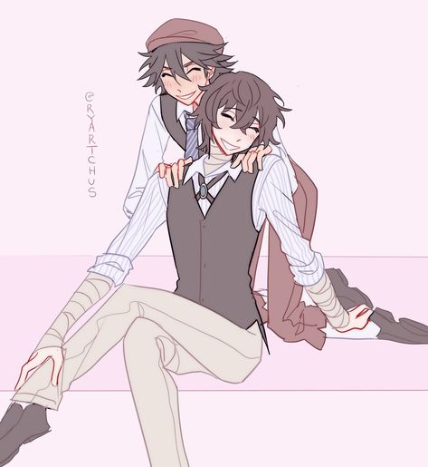 Art by ryartchus on Twitter Ranpo Dazai, Bsd Ships, Bsd Characters, Ship Pictures, Dazai Osamu, Dog Images, Bongou Stray Dogs, Stray Dogs Anime, Bungo Stray Dogs