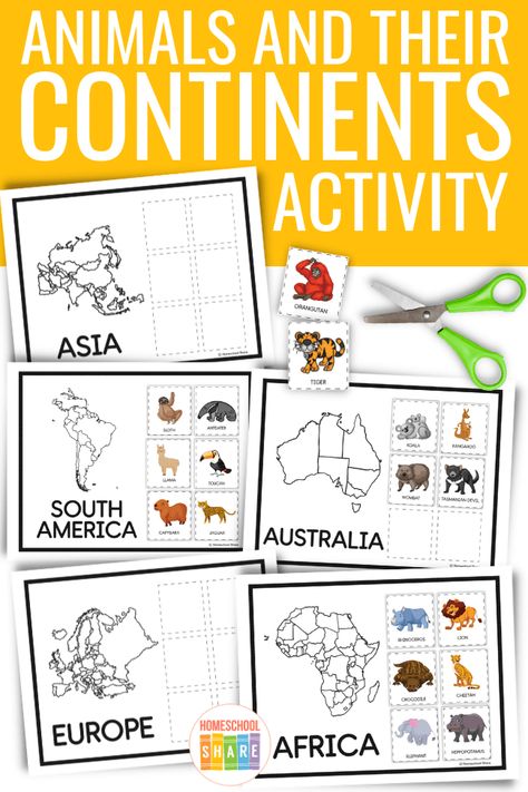 Continent Crafts For Preschool, Continent Study Kindergarten, Preschool Continents Free Printable, Montessori Continents Activities, Preschool Geography Crafts, Grade One Homeschool, Continents Crafts For Preschool, Countries Preschool Activities, Continent Activities For Preschool