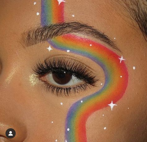 Cute Pride Makeup, Make Up Looks To Try, Pride Hair, Rainbow Eye Makeup, I Got A Rock, Rainbow Eyes, Pride Makeup, Rainbow Makeup, Mabel Pines