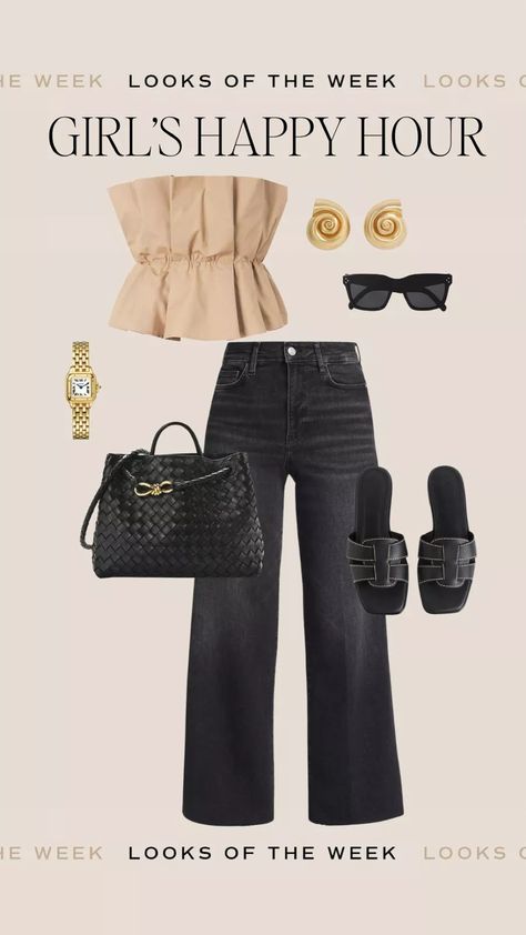 JOHANNA ORTIZ curated on LTK Happy Hour Outfit Summer, Strapless Top Outfit, Summer Happy Hour, Happy Hour Outfit, Leather Leggings Outfit, Casual Outfits For Moms, Summer Happy, Oversized Graphic Tee, Johanna Ortiz