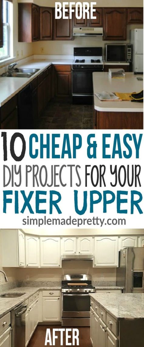 We bought a fixer upper home that needed a lot of work! These 10 home improvement projects fit our budget and we saved so much money! We ended up selling our house and made a huge profit and return on investment! If you are renovating a house, start with these DIY home hacks! Diy Home Hacks, Easy Home Improvement Projects, Fixer Upper Home, Easy Home Improvement, Return On Investment, Diy And Home Improvement, Up House, Décor Boho, Diy Renovation