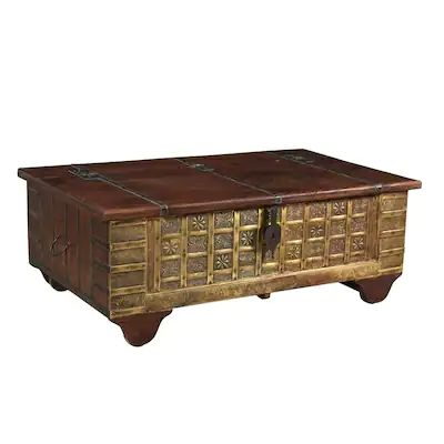 Buy Coffee, Console, Sofa & End Tables Online at Overstock | Our Best Living Room Furniture Deals Leather Trunk Coffee Table, Diy Storage Trunk, Box Coffee Table, Classic Furniture Living Room, White Round Coffee Table, Trunk Coffee Table, Trunk Box, Lift Coffee Table, Home Goods Furniture