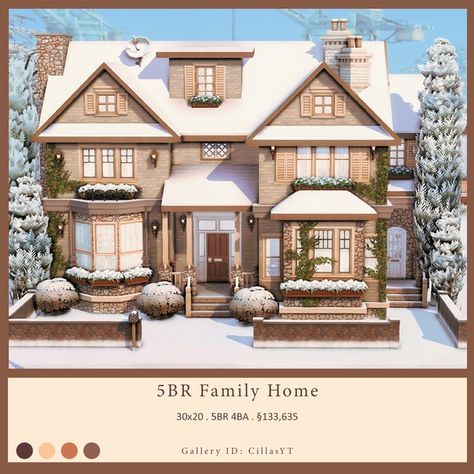 Sims 4 Family House, Sims 4 Loft, Sims 4 Houses Layout, Townhouse Exterior, Die Sims 4, Sims 4 Family, Sims 4 House Plans, Sims 4 House Building, Sims 4 House Design