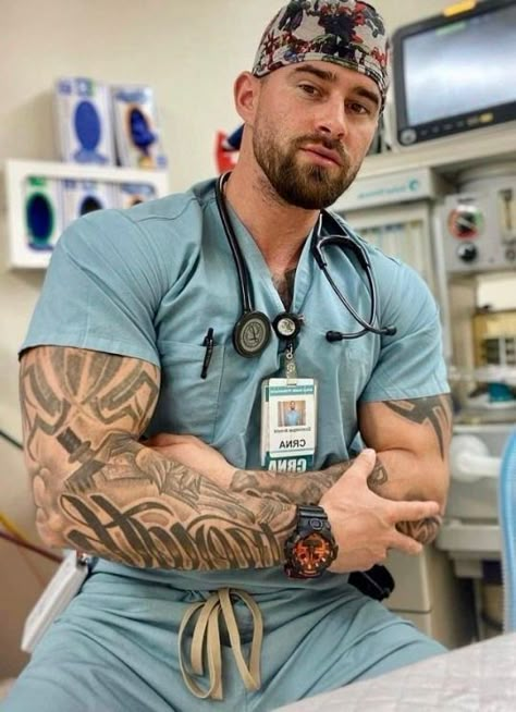 Male Doctor, Inked Men, Beard Life, Country Men, Men In Uniform, Photography Poses For Men, Muscular Men, Good Looking Men, Muscle Men