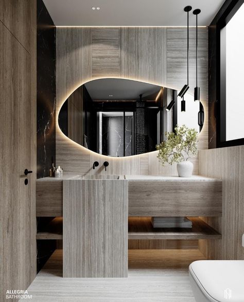 Bathroom Luxury Design, River Garden, Minimalist Bathroom Design, Vray Render, Baths Interior, Interior Design Your Home, Washroom Design, Aesthetic Bathroom, Vanity Design