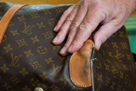 ... Purse Repair, Clean Leather Purse, Handbag Repair, Handbag Care, Leather Restoration, Marc Jacobs Purse, Thousand Dollars, Louis Vuitton Handbag, Leather Repair