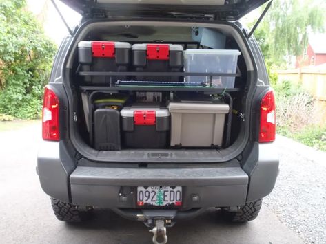 Cargo Organizer, Rv Car, Diy Hooks, Trunk Storage, Jeep Ideas, Cb Radios, Car Organization, Cargo Rack, Car Camper