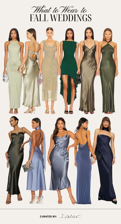 I’ve always been a fan of all things wedding-related, and that goes for finding the perfect wedding guest dress. Fall wedding season is slowly creeping up, and if you’re attending a fall wedding this year, I rounded up my favorite dress options for wedding guests! Whether you’re headed to something black tie or searching for cocktail attire, you’ll find a dress for any dress code for you to dance the night away in. Tap to shop my favorite fall wedding guest dresses! Satin Guest Wedding Dress, What To Wear Over Wedding Guest Dress, Fall Black Tie Wedding Guest, Guest Wedding Outfits Fall, Fall Wedding Guest Dress Semiformal, Wyoming Wedding Guest Attire, Wedding Guest Semi Formal Dress, Fall Wedding Guests Outfits, Fall Formal Dresses Wedding Guest Black Tie