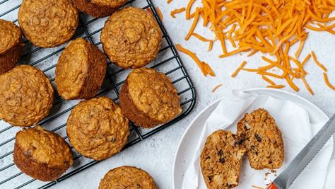 Low Fat Muffin Recipes, Carrot Bran Muffins, Low Fat Carrot Cake, Low Fat Muffins, Carrot Bread Recipe, Carrot Muffin Recipe, Stevia Recipes, Bran Muffin Recipes, Carrot Bread