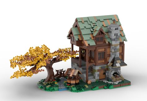 Lego Alternate Builds, Lego Blacksmith, Medieval Blacksmith, City Street View, View Building, Lego Medieval, Fishing Store, Blacksmith Shop, Model Ideas