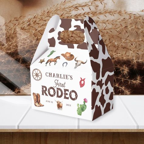 First Rodeo Western Boy 1st Birthday  Favor Boxes Bull Riding Party, Cowboy Birthday Party Decorations, First Rodeo Party, Cowboy Party Invitations, First Birthday Theme Boy, 1st Rodeo Birthday, Baby Boys First Birthday, Cowboy Themed Birthday Party, 1st Birthday Favors