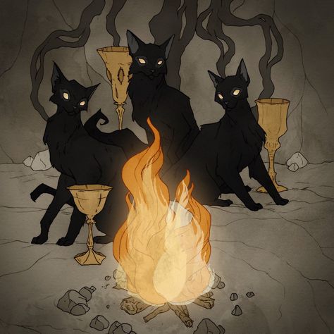 Abigail Larson в Твиттере: «Day two for #drawlloween is: black cat! And I’m cheating today since the #darkwoodtarot I’m working on has a lot of black cats 🖤 Here’s a peek at the Three of Cups 🍷🍷🍷 #mabsdrawlloweenclub… https://t.co/gmf5wnrxc9» Three Of Cups Aesthetic, Three Cats Drawing, Black Cat Art Illustration, Creepy Cat Art, Black Cat Character, Three Black Cats, Three Of Cups, Abigail Larson, Black Cat Drawing