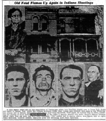 Pleas Spurlock-Patton Gibson Feud, Hancock County, Tennessee and Lee County, Virginia. This photo is from a Washington County, Indiana, newspaper, courtesy of Joanne Pezzullo. The feud was conducted between that location and near Snake Hollow and Vardy in Hancock County, Tennessee, and Blackwater in Lee County, Virginia, and men on both sides lost their lives. The three men in the lower left of the photo are Spurlocks (Pleas, John, and one whose name I can't remember!). Sneedville Tennessee, Southern Folklore, Lee County, The Third Man, Washington County, Appalachian Mountains, Rare Photos, Historical Photos, Family History