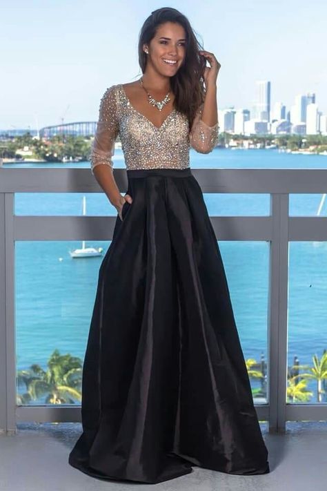 Black Contrast Color Dress, Black Maxi Dress Formal, Black Dress With Pockets, Black And Silver Dress, Maxi Dress With Pockets, Plum Dress, Black Tie Dress, Black Tie Wedding, Maxi Dress Formal