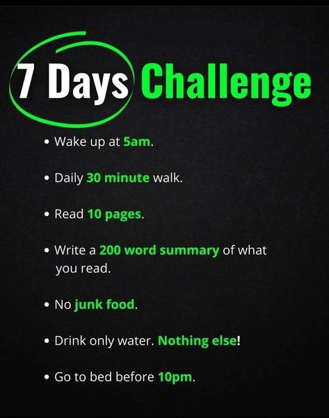 Life Improvement Tips, 7 Days Challenge, 7 Day Challenge, Days Challenge, Self Care Bullet Journal, Positive Quotes For Life Motivation, Personal Improvement, Books For Self Improvement, Self Confidence Tips