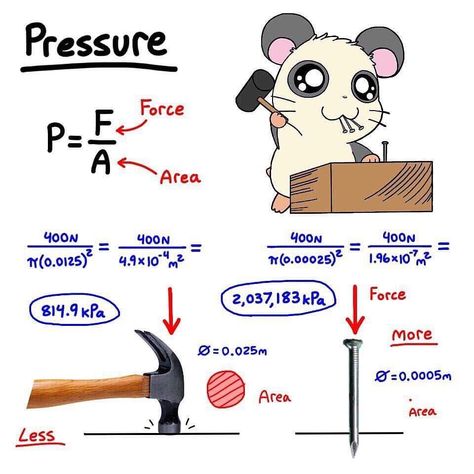 Pressure Formula Physics, Pressure Physics Notes, Pressure In Physics, Pressure Physics, Force Physics, Conceptual Physics, Getting Into Medical School, Organic Chemistry Study, Force And Pressure