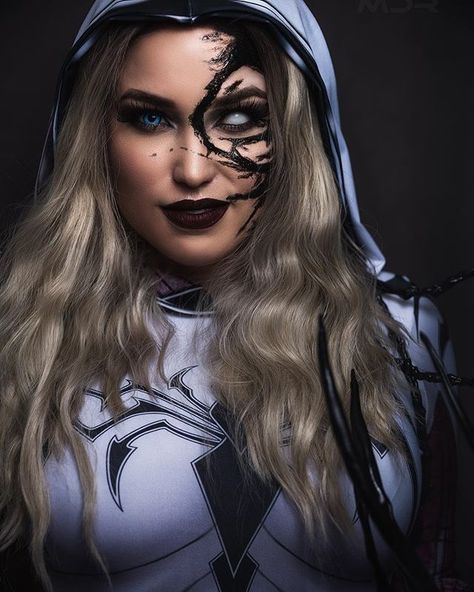 Venom Makeup, Venom Halloween Costume, Venom Girl, Venom Face, Zombie Prom, Halloween Tutorial, Halloween Makeup Easy, Spider Gwen, Spider Woman