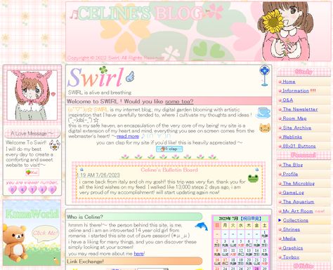 swirl on neocities # tags # cute neocities animecore webcore old web geocities anime cutecore Space Hey Layout, Tumblr Blog Aesthetic, Old Website Design, Cutecore Website, 2000s Web Design, Webs Aesthetic, Neocities Template, Neocities Websites, Cute Website Design Layout