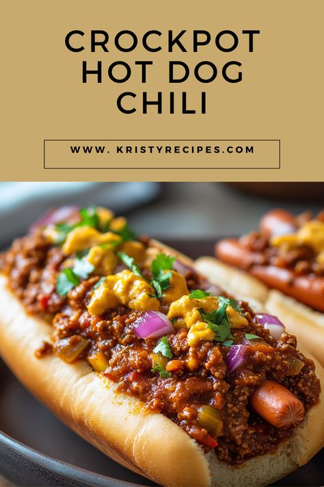 Take your hot dogs to the next level with this Crockpot Hot Dog Chili recipe. Packed with robust flavors, this slow-cooked chili is easy to prepare and perfect for any occasion. Whether it’s game day or a summer cookout, this topping is sure to impress.

#hotdog #hotdogs #chicagodog #chilli #mexicandog #chillicheesedog Crock Pot Chili Cheese Dogs, Best Chili Dog Recipe, Homemade Chili Dog Sauce, Hot Dog Chili Recipes, Hotdogs In Crockpot, West Virginia Hot Dog Chili Recipe, Chilli Dogs Recipe, Best Chili Dogs Recipe, Crockpot Hot Dog Chili