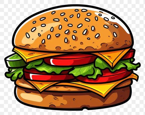 Hamburger Drawing, Burger Drawing, Burger Images, Burger Vector, Burger Cartoon, Food Hamburger, Food Tattoos, Vegetable Cartoon, Cartoon Food