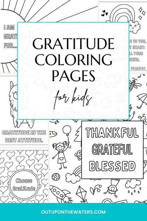 These free printable gratitude coloring pages for kids are great to encourage gratitude and thankfulness. Use in the classroom, church, Sunday school, or at home. Includes coloring pages with gratitude quotes, Bible verse gratitude coloring pages, and a free printable gratitude journal page. Morning Coloring Page, Gratitude Journal Cover Page, Lds Primary Coloring Pages Free, Gratitude Bible Lesson For Kids, Thankful Sheets For Kids, Gratitude Coloring Pages Free Printable, Scriptures On Gratitude, Gratitude Coloring Pages For Kids, Gratitude For Kids Free Printable