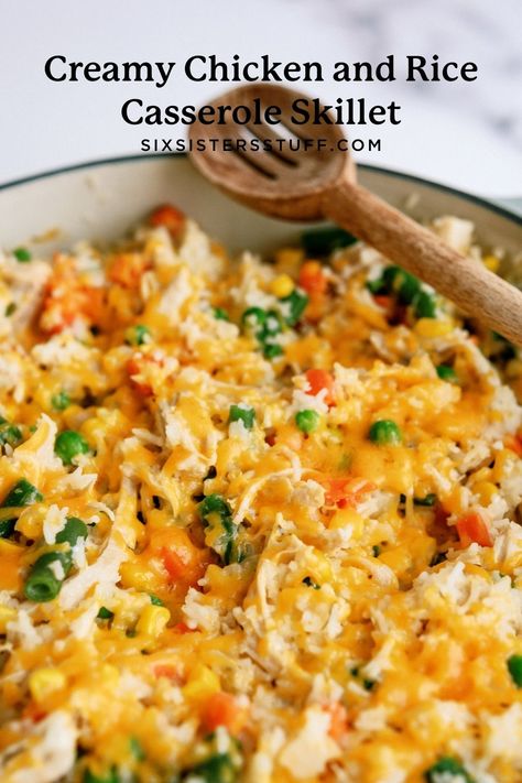 Chicken Carrot Rice Casserole, Chicken Vegetable And Rice Casserole Recipes, Chicken And Rice Casserole Recipes No Canned Soup, Chicken Rice And Corn Recipes, Chicken And Rice Skillet Meals, Chicken And Rice Dishes Easy, Chicken Rice Mixed Vegetable Casserole, Chicken And Rice Skillet Easy, Chicken Rice Vegetable Casserole