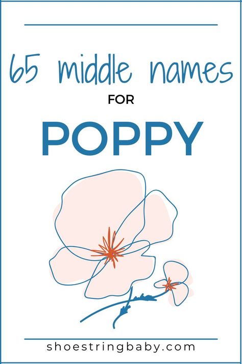 Looking for great middle name ideas for your future Poppy? Check out this list of 65+ middle names that really "pop" when paired with the name Poppy. The list includes each middle name's meaning and has ideas that are classic, hip, unisex and cute so there is something for every naming style Poppy is an adorable name that has been quickly gaining popularity in the States. Poppy Name Meaning, Poppy Name, Cute Business Names, Middle Name Ideas, Cute Middle Names, Sims Names, Cool Middle Names, Unisex Baby Names, Middle Names