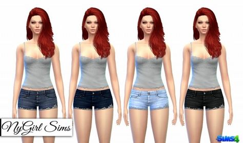 NY Girl Sims: Studded Pocket Fray Shorts • Sims 4 Downloads Female Shorts, Low Rise Shorts, David Sims, Sims 4 Mm, Best Sims, Clothing Tags, Sims 4 Cc Finds, Sims 4 Clothing, The Sims4