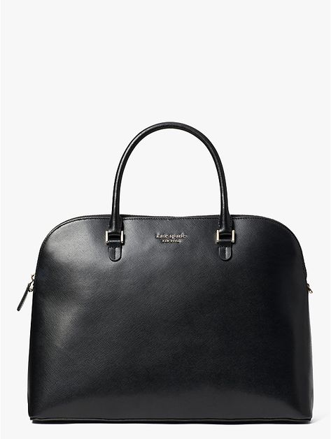 Women's black spencer dome universal laptop bag | Kate Spade New York Black Adder, Kate Spade Laptop Bag, Designer Laptop Bag, Work Handbag, Laptop Bag For Women, Office Bag, Leather Laptop Bag, Leather Laptop, Computer Bags