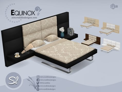 The Sims 4 Cc Furniture Bedrooms Male, Sims 4 King Size Bed Cc, Sims 4 Round Bed, Sims Beds, Sims 4 Bedroom Set, Ts4 Bed, Simcredible Sims 4, The Sims 4 Bed, Bed Cc Sims 4