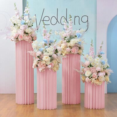 Folding Paper Column Flower Cake Stand Plinth Pedestal Wedding Venue Party Decor | eBay Event Centerpieces, Decoration Event, Champagne Flowers, Display Pedestal, Banquet Decorations, Stand Display, Wedding Cake Stands, Wedding Props, Flower Stand