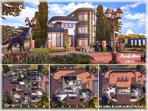 The Sims Resource - Private Dorm No CC Sims 4 Dorm Building, Sims 4 Dorm, Modern Sims 4 House, Dorm Building, Sims 4 No Cc, French Apartment, Sims 4 House Plans, High Rise Apartments, Casas The Sims 4