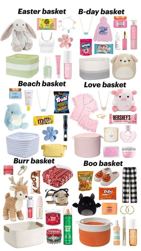 What To Get Bsf For Birthday, Bsf Birthday Basket, Sleepover Gift Basket, Bsf Bday Gifts, Bsf Gift Ideas, Bsf Gift, Bsf Gifts, Cute Basket Ideas, Wishlist Idea