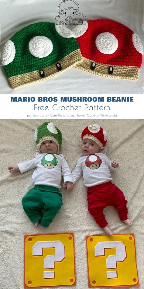 Crochet Mario Mushroom Hat Pattern, Yoshi Crochet Hat Pattern Free, Crochet Mario Toad Pattern Free, Toad Hat Crochet Pattern, Super Mario Crochet Hat, Crochet Toad Hat Mario, Crochet Luigi Hat, Mario Toad Crochet Hat Pattern, Mario Crochet Hat Pattern Free