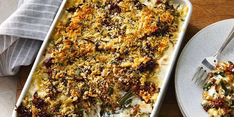 French Onion Green Bean Casserole Recipe | MyRecipes French Onion Green Bean Casserole Recipe, Homemade White Sauce, Vegetables Dishes, Green Bean Casserole Recipe, Classic Green Bean Casserole, Béchamel Sauce, Greenbean Casserole Recipe, Holiday Sides, Potato Toppings