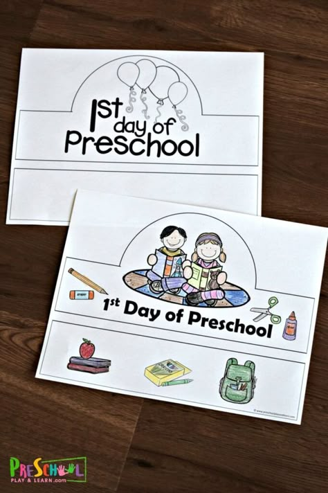 First Day Of Preschool Activities Ideas, First Day Of Preschool Activities, Preschool Activities Ideas, Preschool Printables Free, Preschool First Week, Preschool Hat, 1st Day Of Preschool, Back To School Coloring Pages, Coloring Pages For Preschool