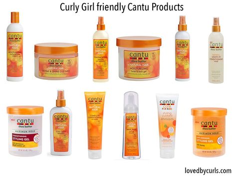 Are Cantu Products Curly Girl Approved? | Loved By Curls Cantu Hair Products Curls, Cantu Curly Hair Routine, Curly Girl Method Products, Shea Butter Products, Cantu Products, Cantu Hair Products, Gel Hair, 50s Hairstyles, Natural Hair Treatments